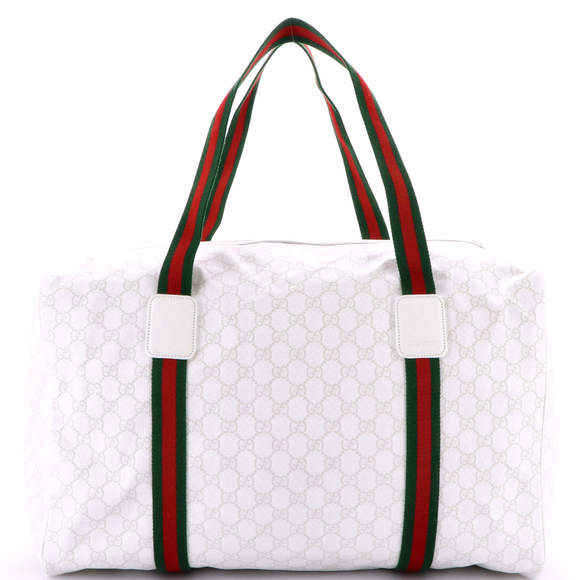 Gucci Medium Web Convertible Duffle Bag GG Coated Canvas - Picture 1 of 5